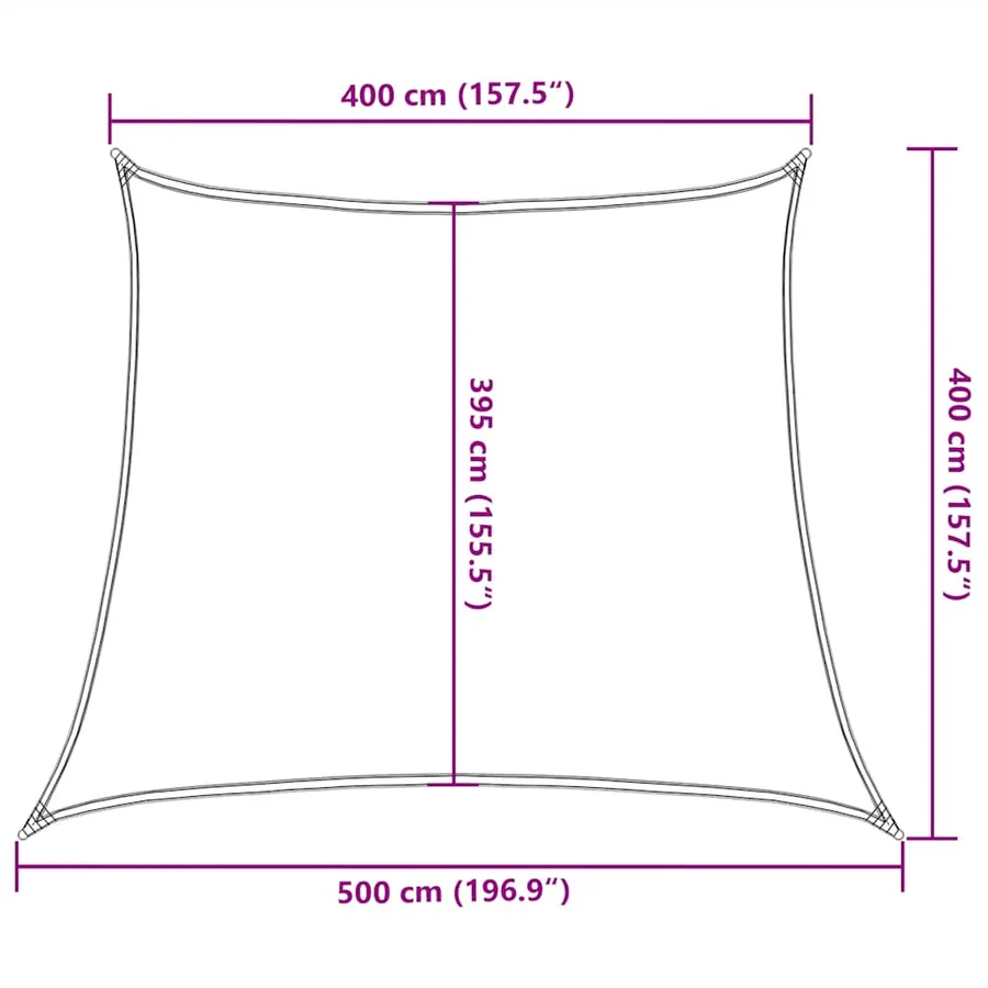 Voile d'ombrage 160 g/m² trapèze vert clair 4/5x4 m PEHD - 10