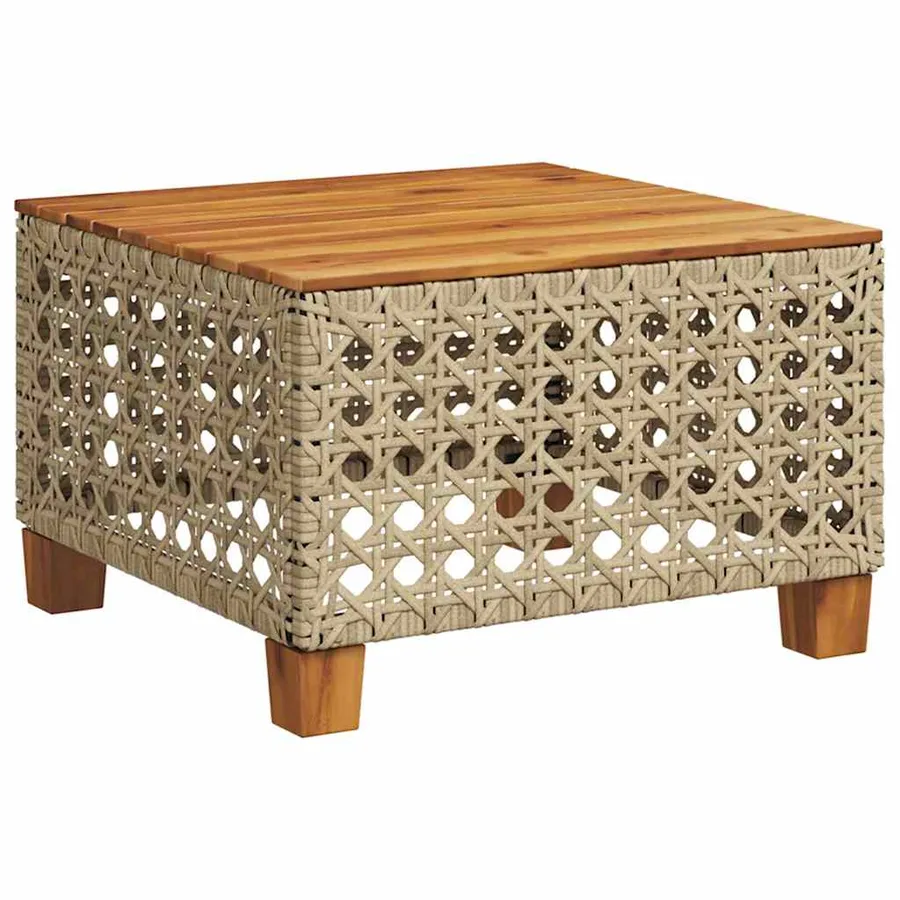 Salon de jardin avec coussins 7 pcs beige résine tressée - 6