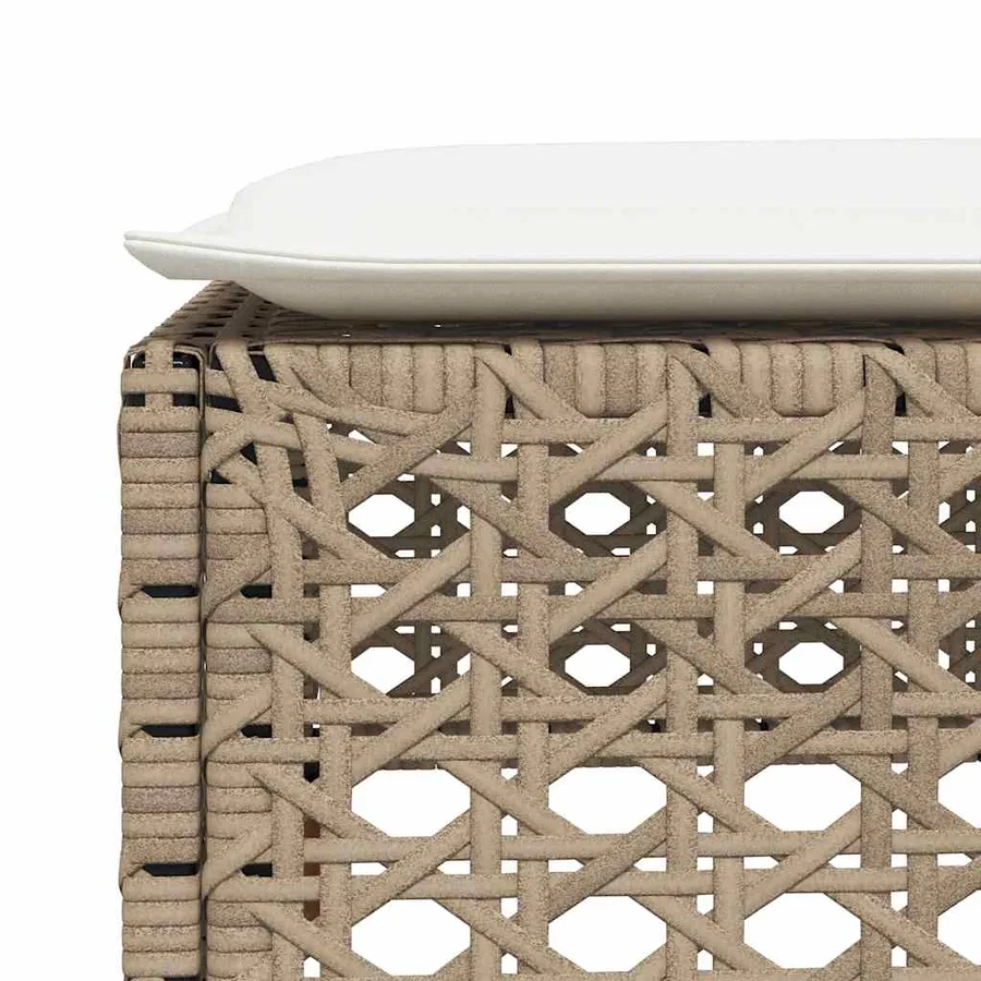 Salon de jardin avec coussins 7 pcs beige résine tressée - 8