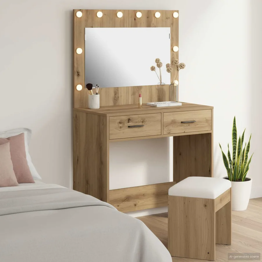 Table de Toilette Chêne artisanal 78,5 x 41 x 135 cm