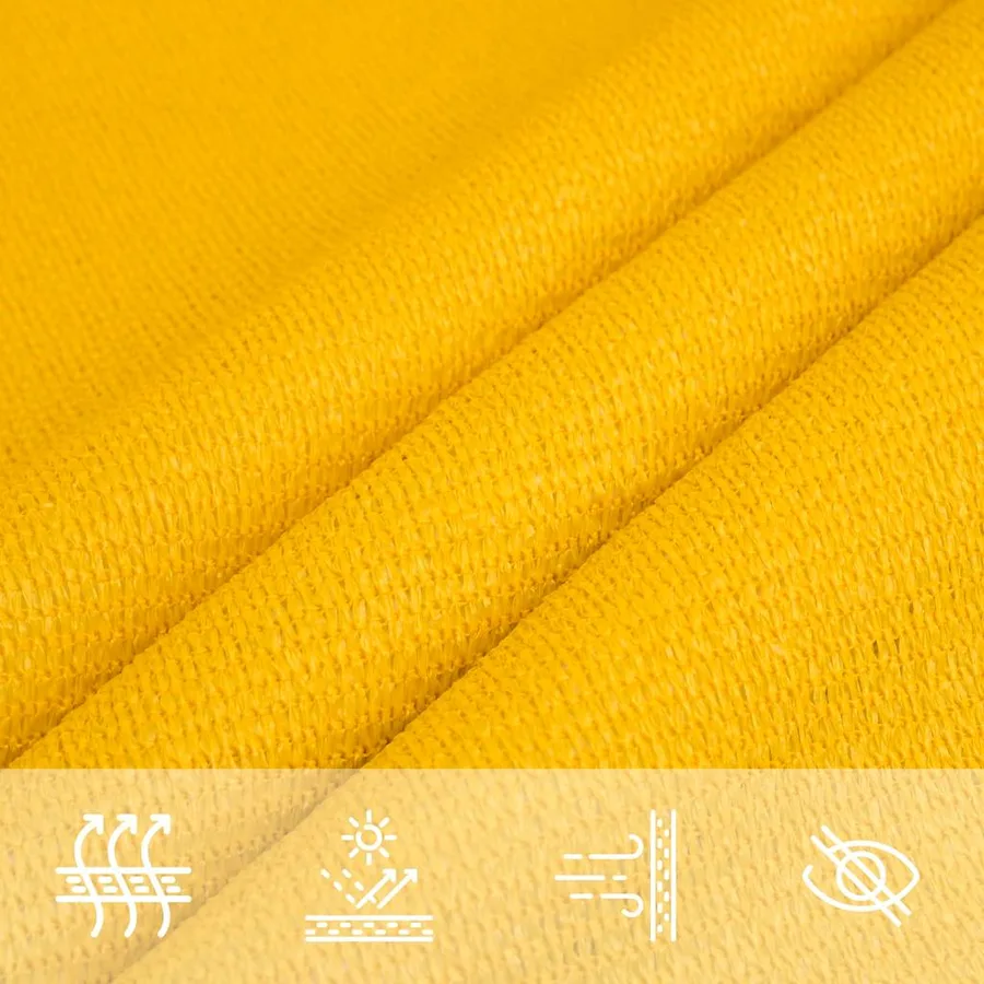 Voile d'ombrage 160 g/m² triangulaire jaune 4,5x4,5x4,5 m PEHD - 7