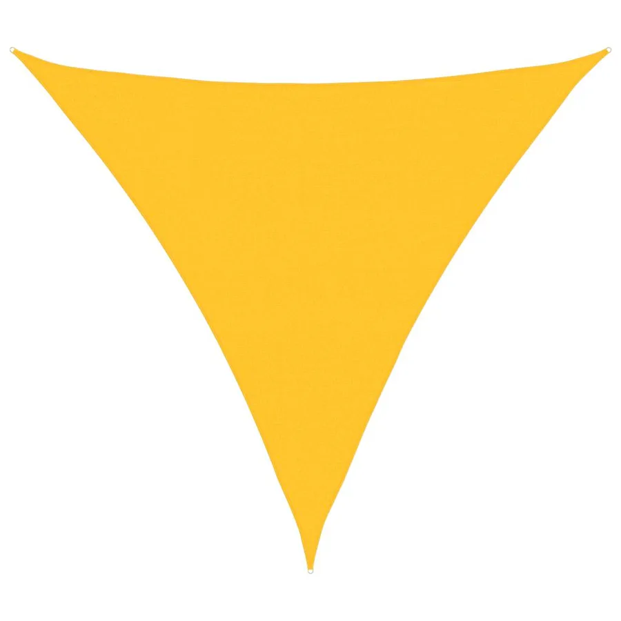 Voile d'ombrage 160 g/m² triangulaire jaune 5x5x5 m PEHD - 2