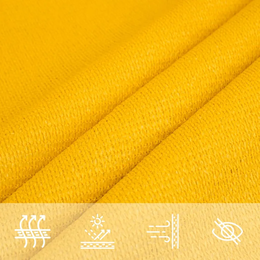 Voile d'ombrage 160 g/m² triangulaire jaune 5x5x5 m PEHD - 7
