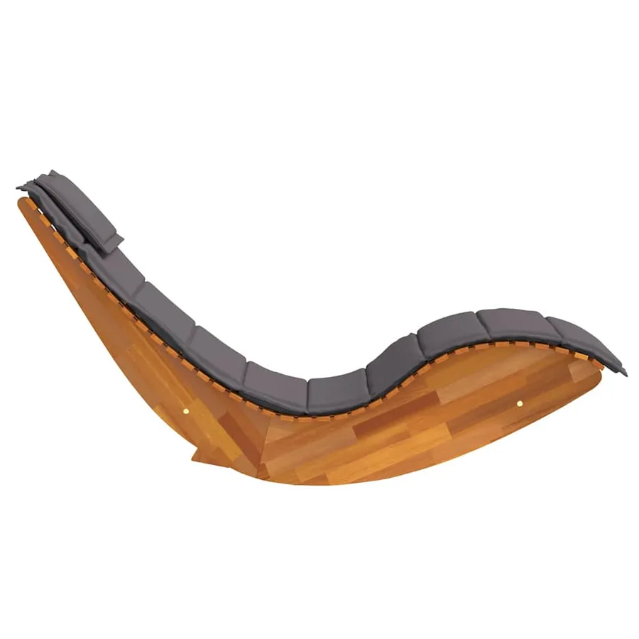 Transat avec coussin 2 pcs Marron Bois d'Acacia Massif - 6
