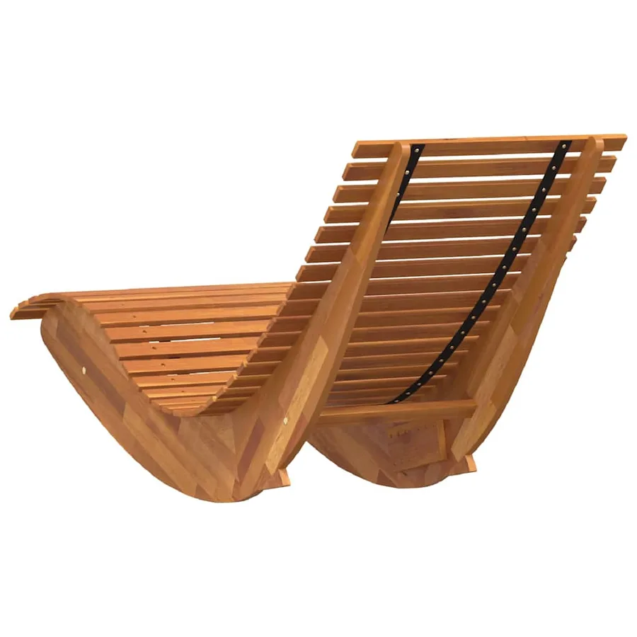 Transat 2 pcs Marron 154 x 60 x 74 cm Bois d'Acacia Massif - 7