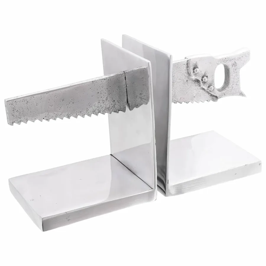 Serre-livres 2 pcs Argenté 11 x 14 x 17,5 cm Aluminium - 3