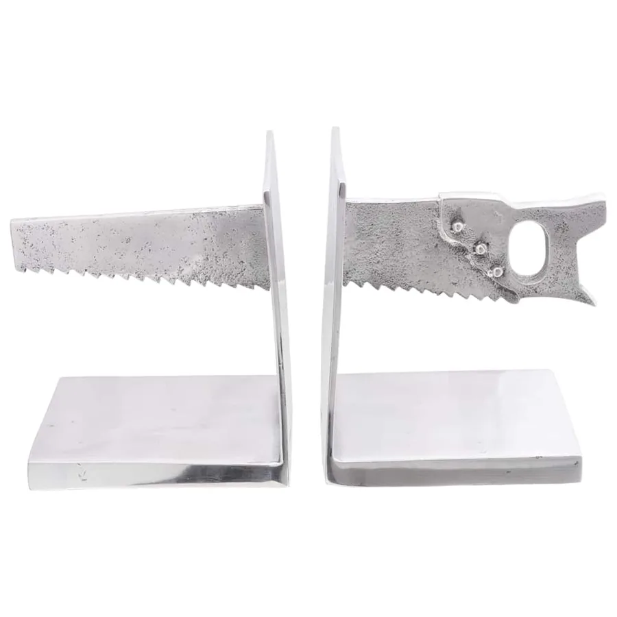 Serre-livres 2 pcs Argenté 11 x 14 x 17,5 cm Aluminium - 6