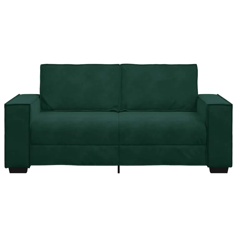 Canapé 2 places vert foncé 180 x 78 x 84 cm velours - 4