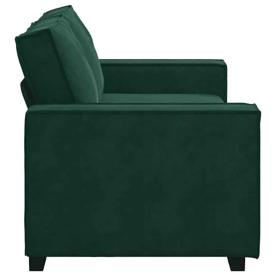 Canapé 2 places vert foncé 180 x 78 x 84 cm velours - 5