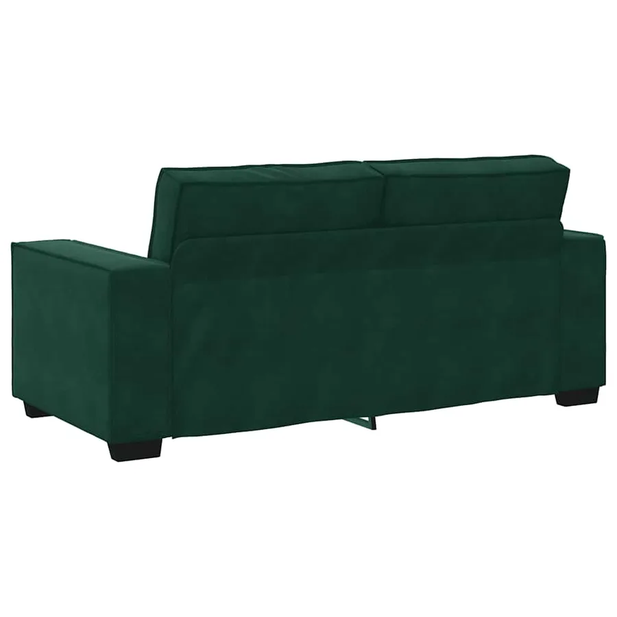 Canapé 2 places vert foncé 180 x 78 x 84 cm velours - 6