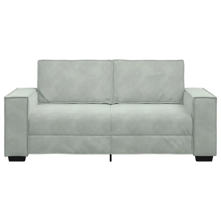 Canapé 2 places gris clair 180 x 78 x 84 cm velours - 4
