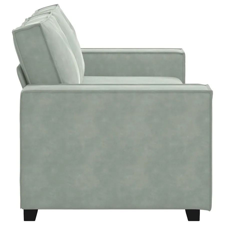 Canapé 2 places gris clair 180 x 78 x 84 cm velours - 5