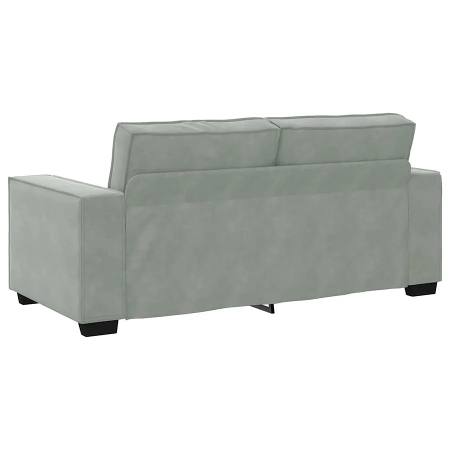 Canapé 2 places gris clair 180 x 78 x 84 cm velours - 6