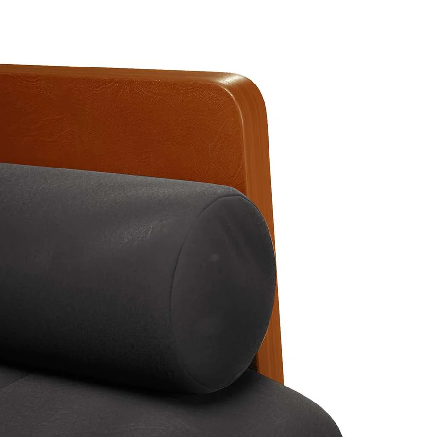 Canapé deux places avec coussins cylindriques velours noir 110 cm - 6