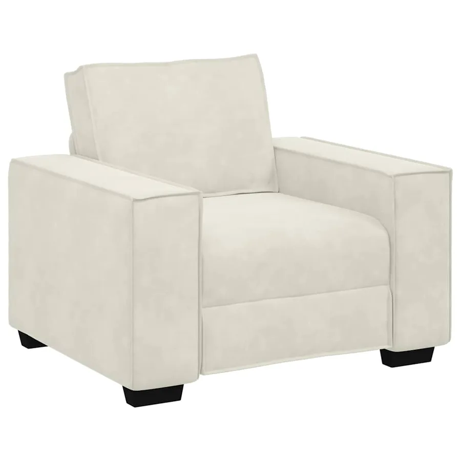 Fauteuil/canapé crème 100x78x84 cm velours - 2