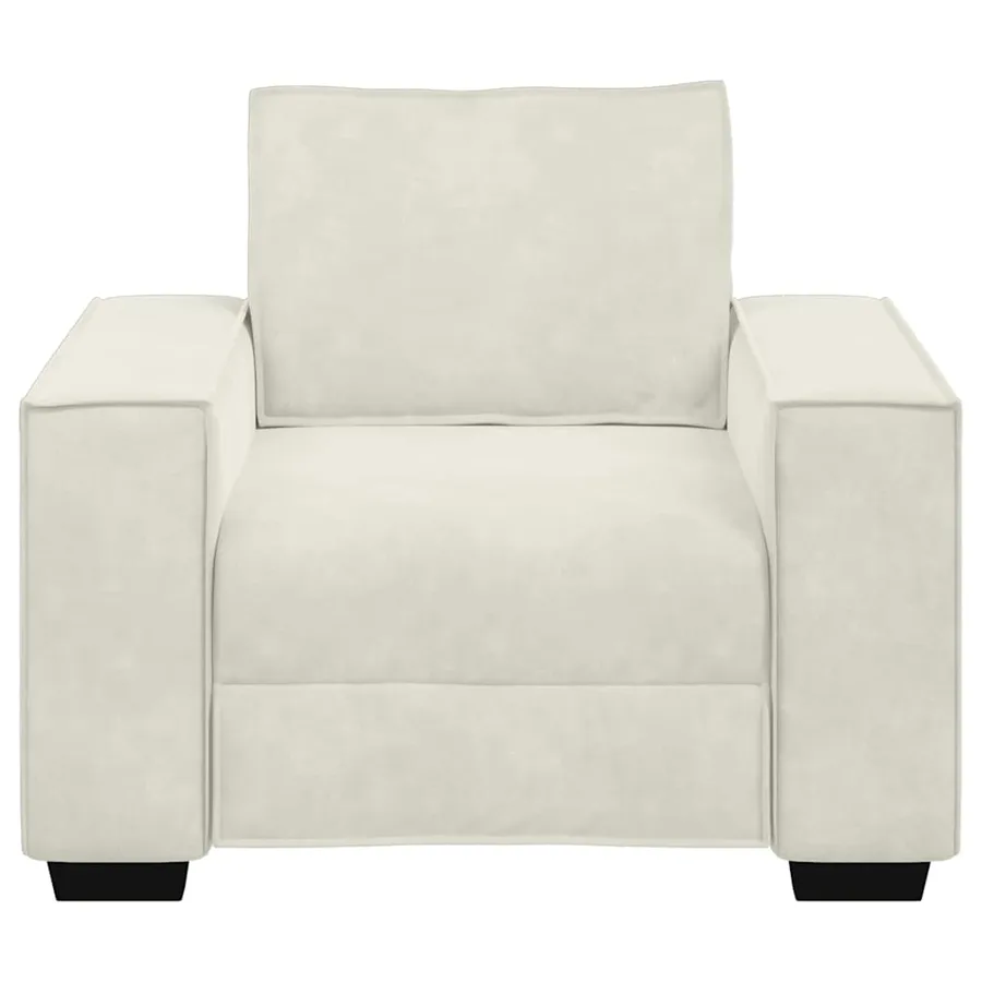 Fauteuil/canapé crème 100x78x84 cm velours - 4