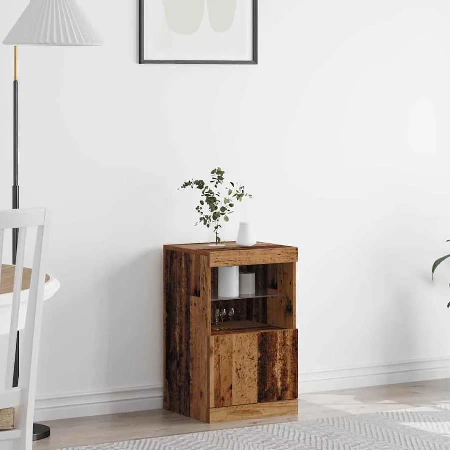 Buffet LED Bois ancien 41 x 37 x 67 cm Bois d'ingénierie