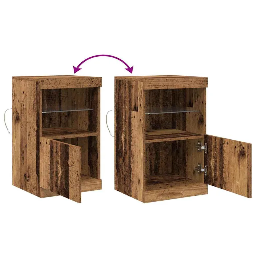 Buffet LED Bois ancien 41 x 37 x 67 cm Bois d'ingénierie - 13
