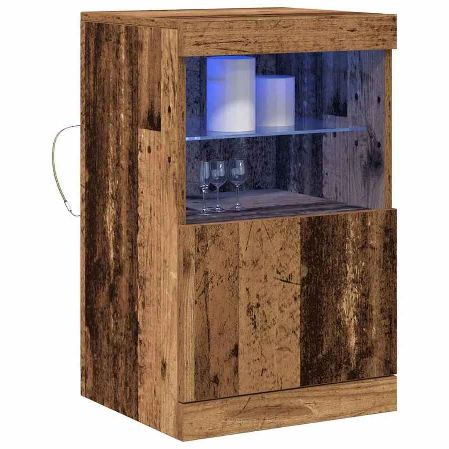 Buffet LED Bois ancien 41 x 37 x 67 cm Bois d'ingénierie - 3