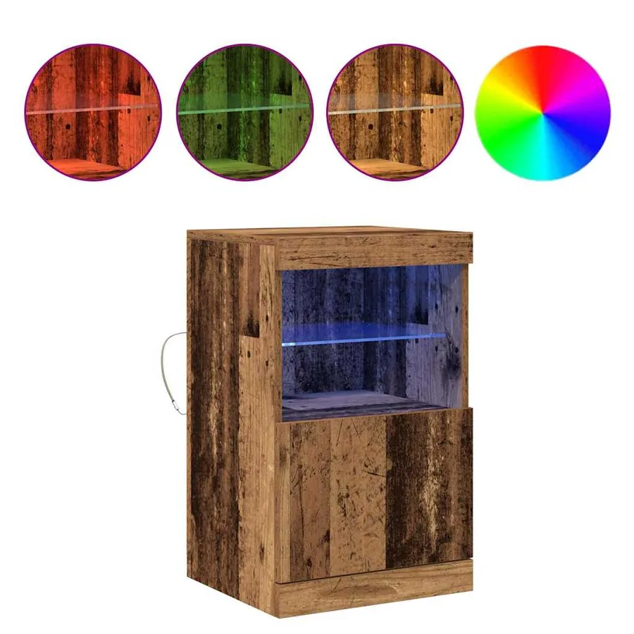 Buffet LED Bois ancien 41 x 37 x 67 cm Bois d'ingénierie - 4
