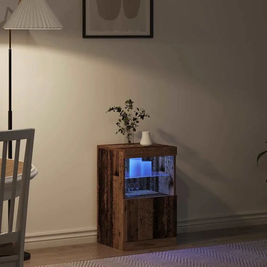 Buffet LED Bois ancien 41 x 37 x 67 cm Bois d'ingénierie - 5