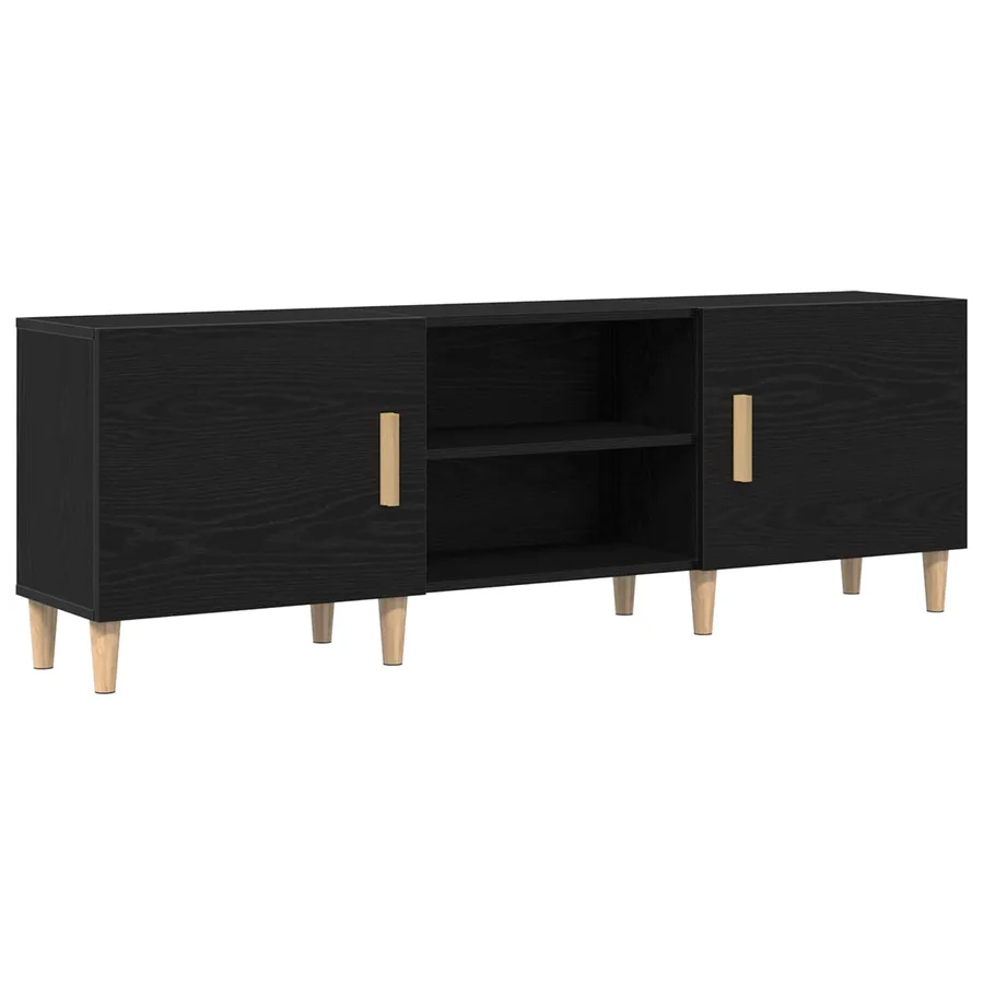Meuble TV Chêne noir 150 x 30 x 50 cm Bois d'ingénierie - 2