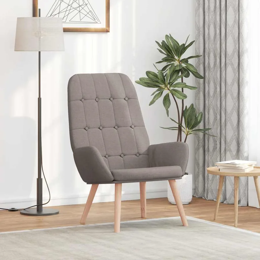 Fauteuil relaxant en tissu taupe