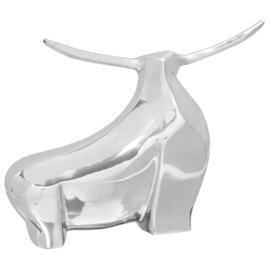 Sculpture de taureau Argenté 37 x 44 x 17 cm Aluminium - 2
