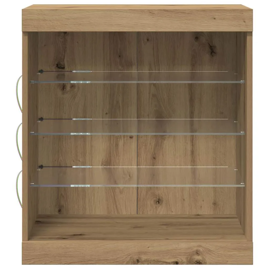 Buffet LED Chêne artisanal 60,5 x 37 x 67 cm Bois d'ingénierie - 6