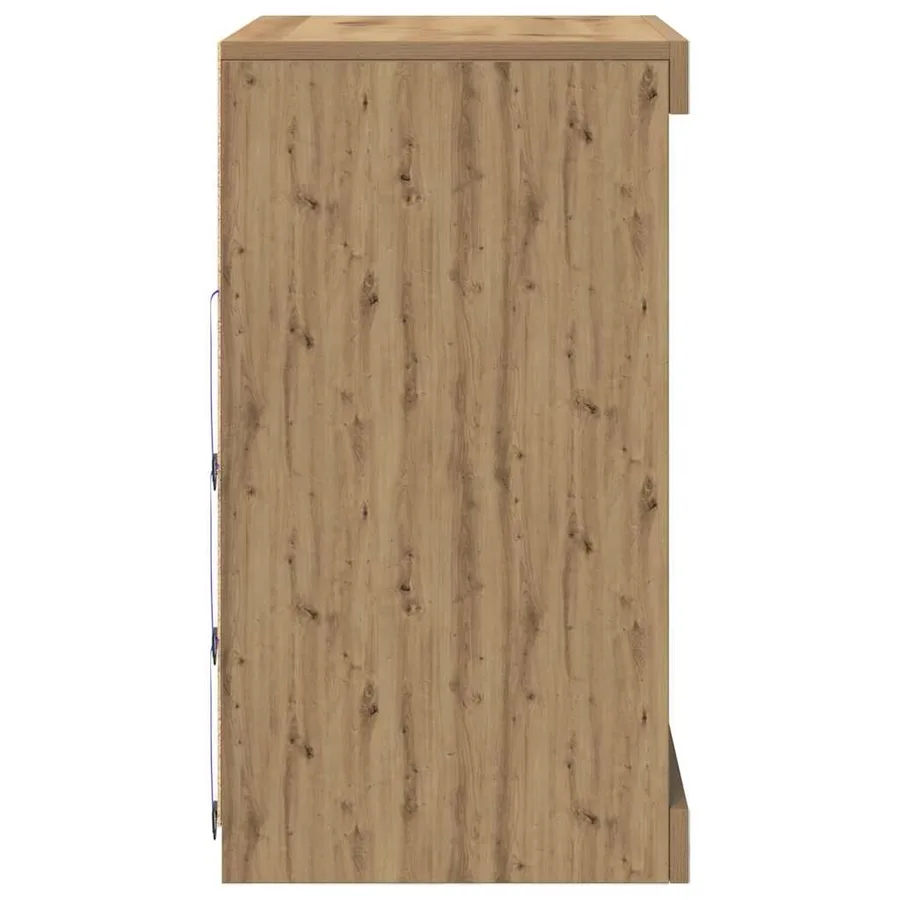 Buffet LED Chêne artisanal 60,5 x 37 x 67 cm Bois d'ingénierie - 7