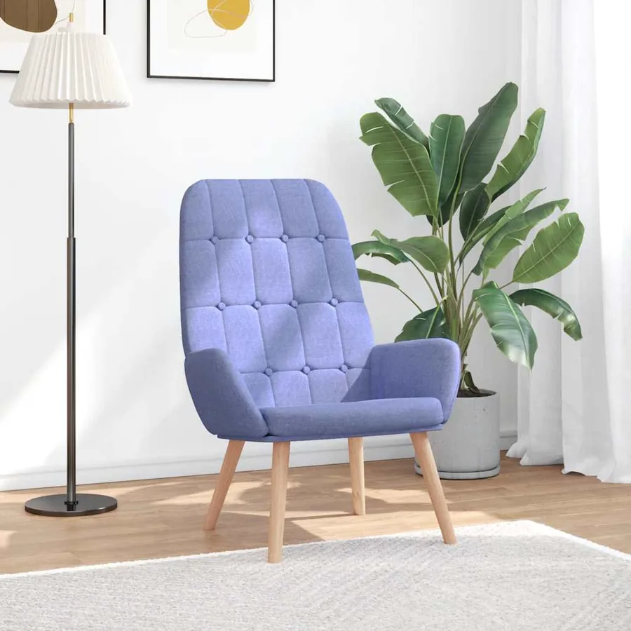Fauteuil relaxant en jean bleu tissu