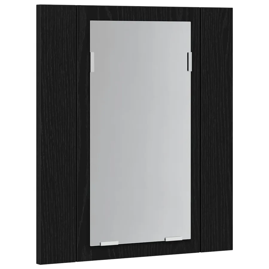 Armoire de salle de bain avec miroir LED en chêne noir 40 x 12 x 45 cm bois d'ingénierie - 7