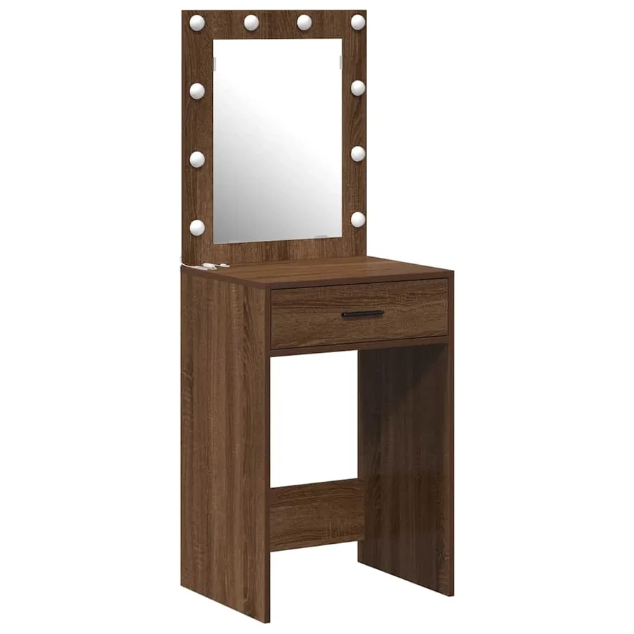 Table de Toilette Chêne brun 50 x 41 x 135 cm Bois d'ingénierie - 2