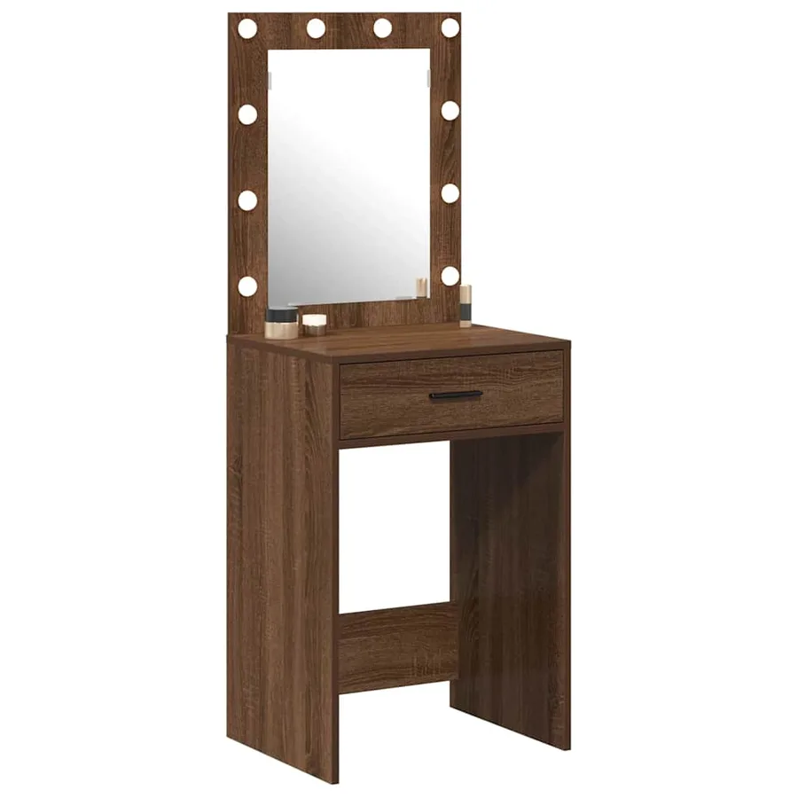 Table de Toilette Chêne brun 50 x 41 x 135 cm Bois d'ingénierie - 3