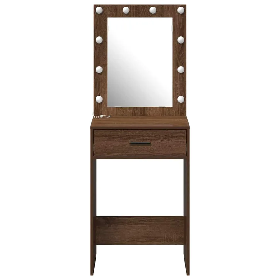Table de Toilette Chêne brun 50 x 41 x 135 cm Bois d'ingénierie - 5