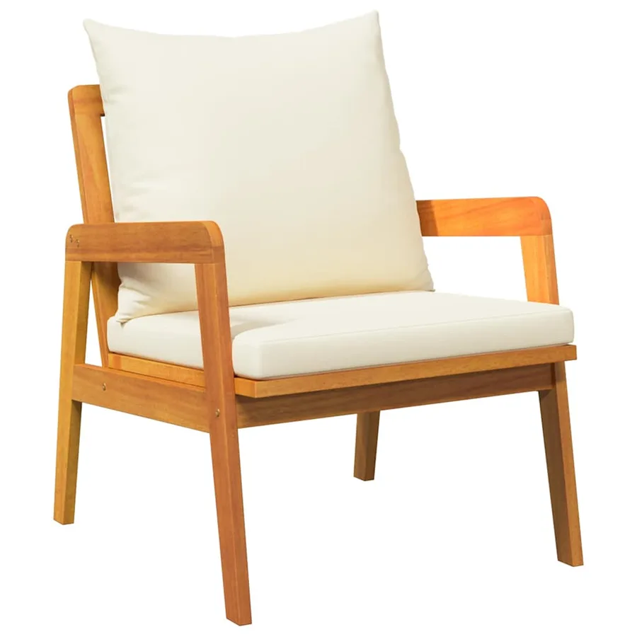Ensemble bistrot avec coussin 3 pcs Marron Bois d'Acacia Massif - 5
