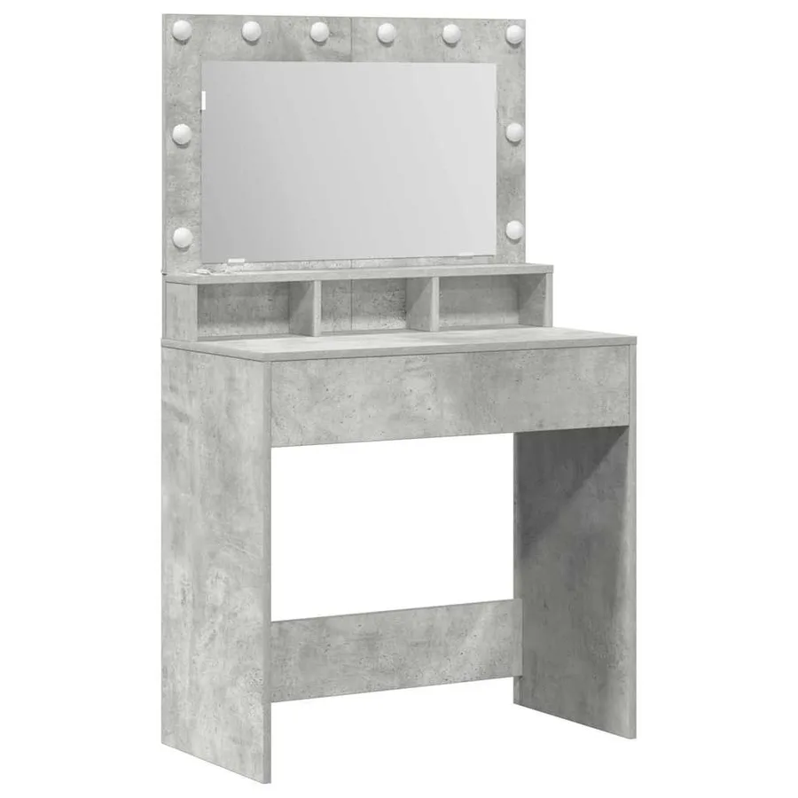 Table de Toilette avec étagère Gris béton 78,5 x 41 x 135 cm - 2