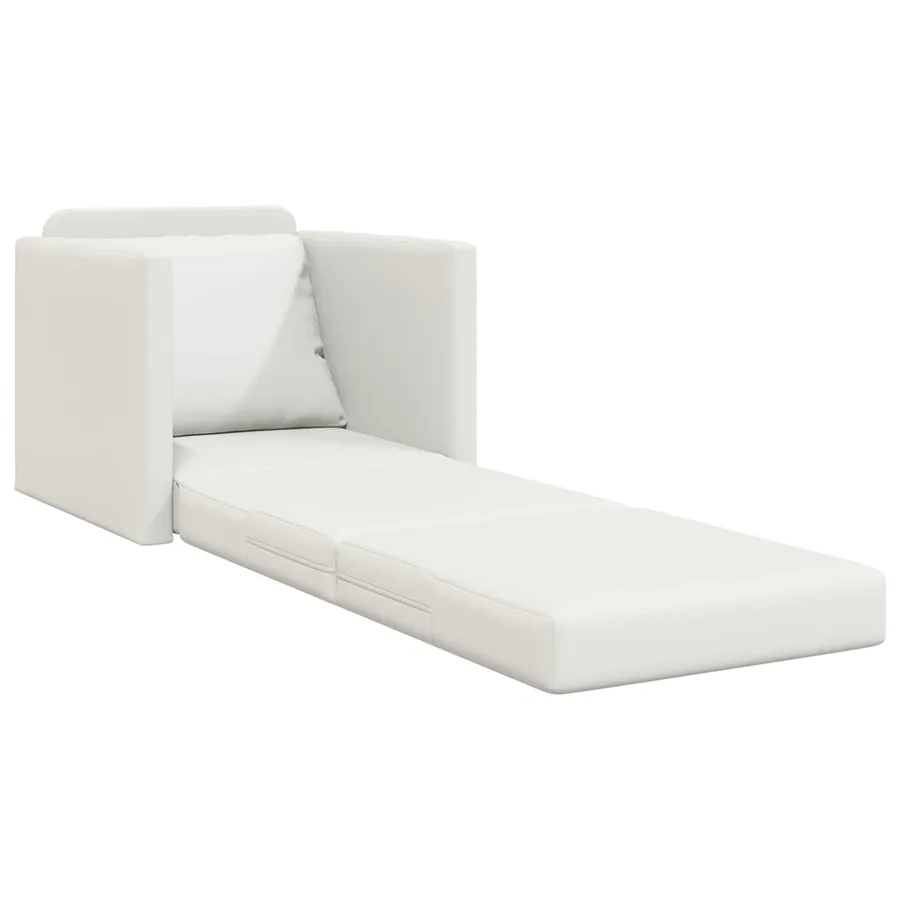 Canapé-Lit 60cm Blanc Simili cuir - 4