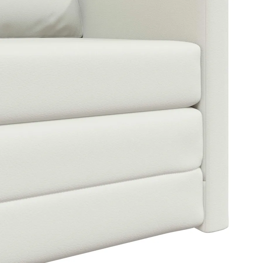 Canapé-Lit 60cm Blanc Simili cuir - 9