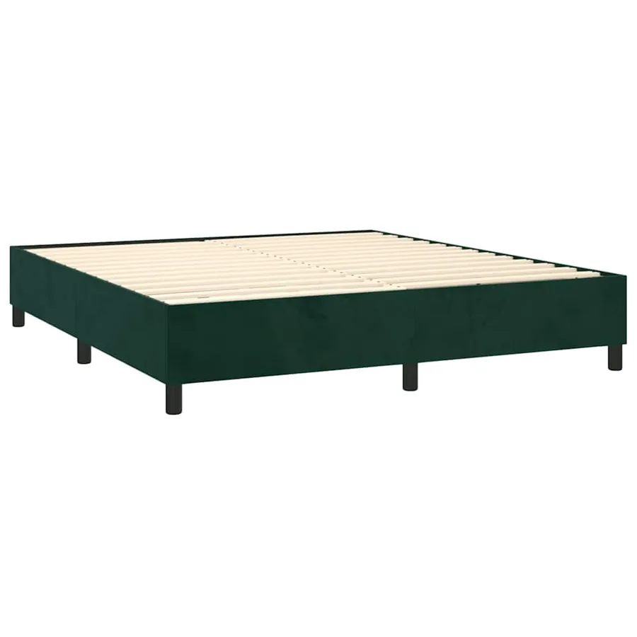 Sommier à lattes de lit matelas et LED Vert foncé 160x200 cm - 5