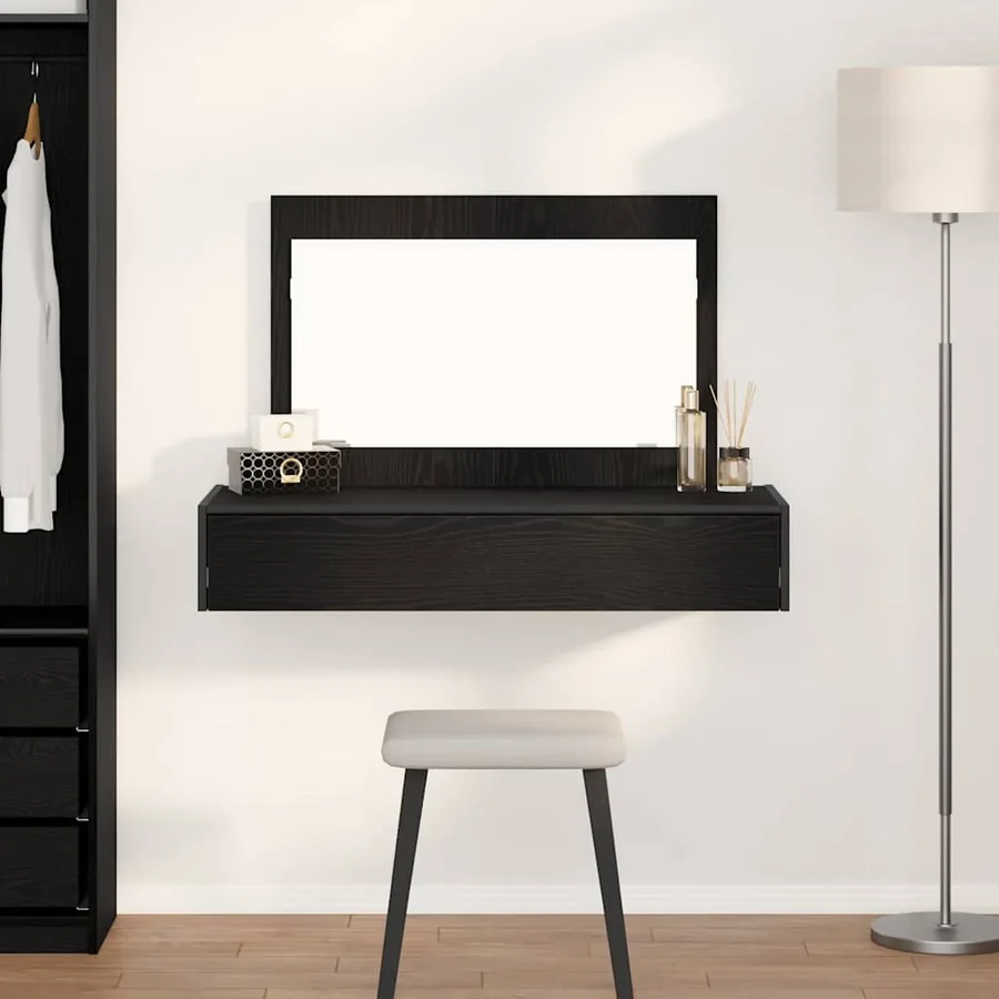 Table de Toilette Noir 100 x 40 x 70 cm Bois d'ingénierie