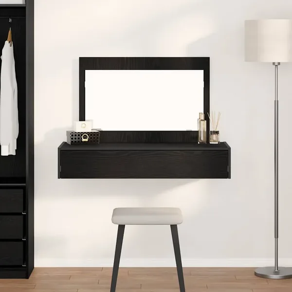 Table de Toilette Noir 100 x 40 x 70 cm Bois d'ingénierie