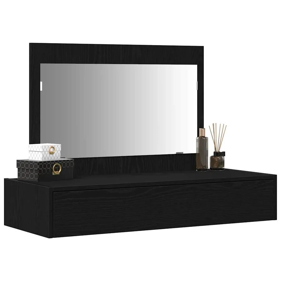 Table de Toilette Noir 100 x 40 x 70 cm Bois d'ingénierie - 3
