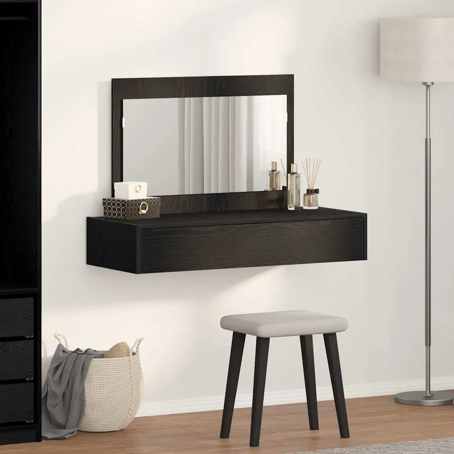 Table de Toilette Noir 100 x 40 x 70 cm Bois d'ingénierie - 4