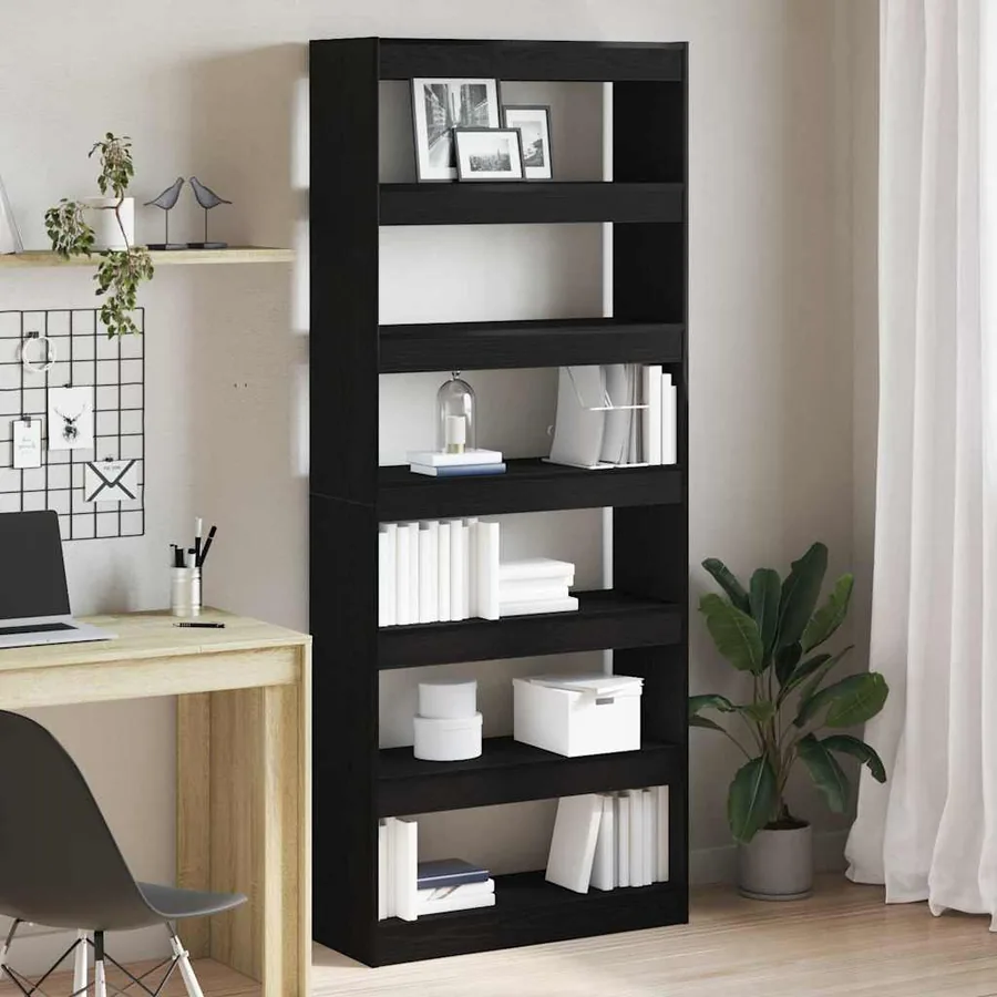 Bibliothèque Chêne noir 80 x 30 x 198 cm Bois d'ingénierie