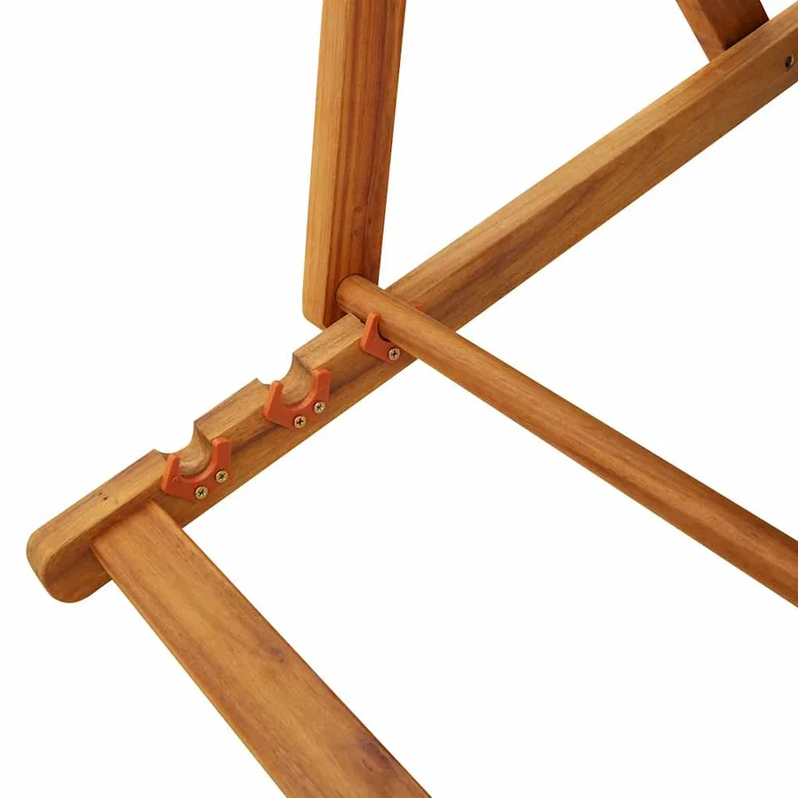Chaise pliante avec accoudoirs bois d'acacia taupe et textilène - 9