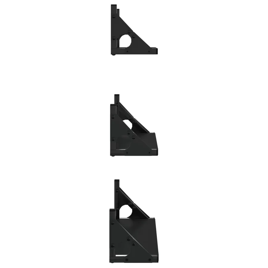 Ensemble d'étagères murales 3 pcs noir bois d'ingénierie - 5