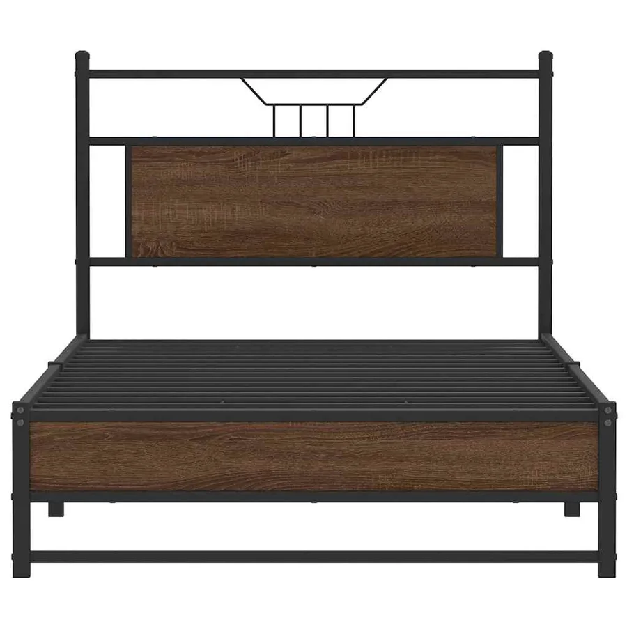 Cadre de lit sans matelas chêne marron 107x203 cm - 6