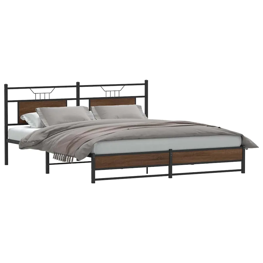 Cadre de lit sans matelas chêne marron 160x200 cm