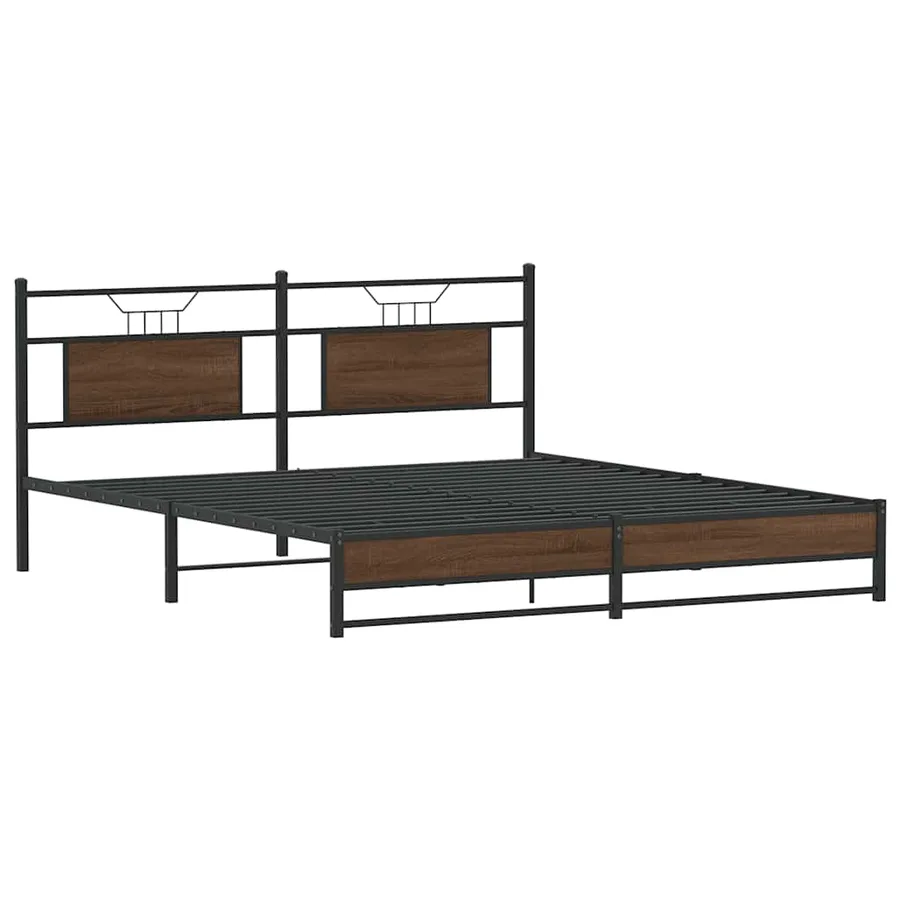 Cadre de lit sans matelas chêne marron 160x200 cm - 3